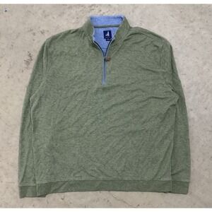 JOHNNIE-O SULLY 1/4 ZIP BURNING TREE GOLF SWEATER GREEN MENS 2XL EXCELLENT